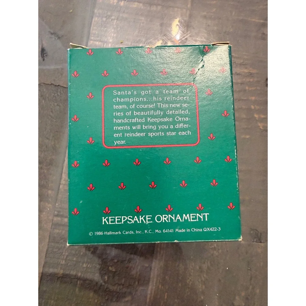 1986 Hallmark Keepsake Ornament Reindeer Champs Dasher Running Vintage QX422-3